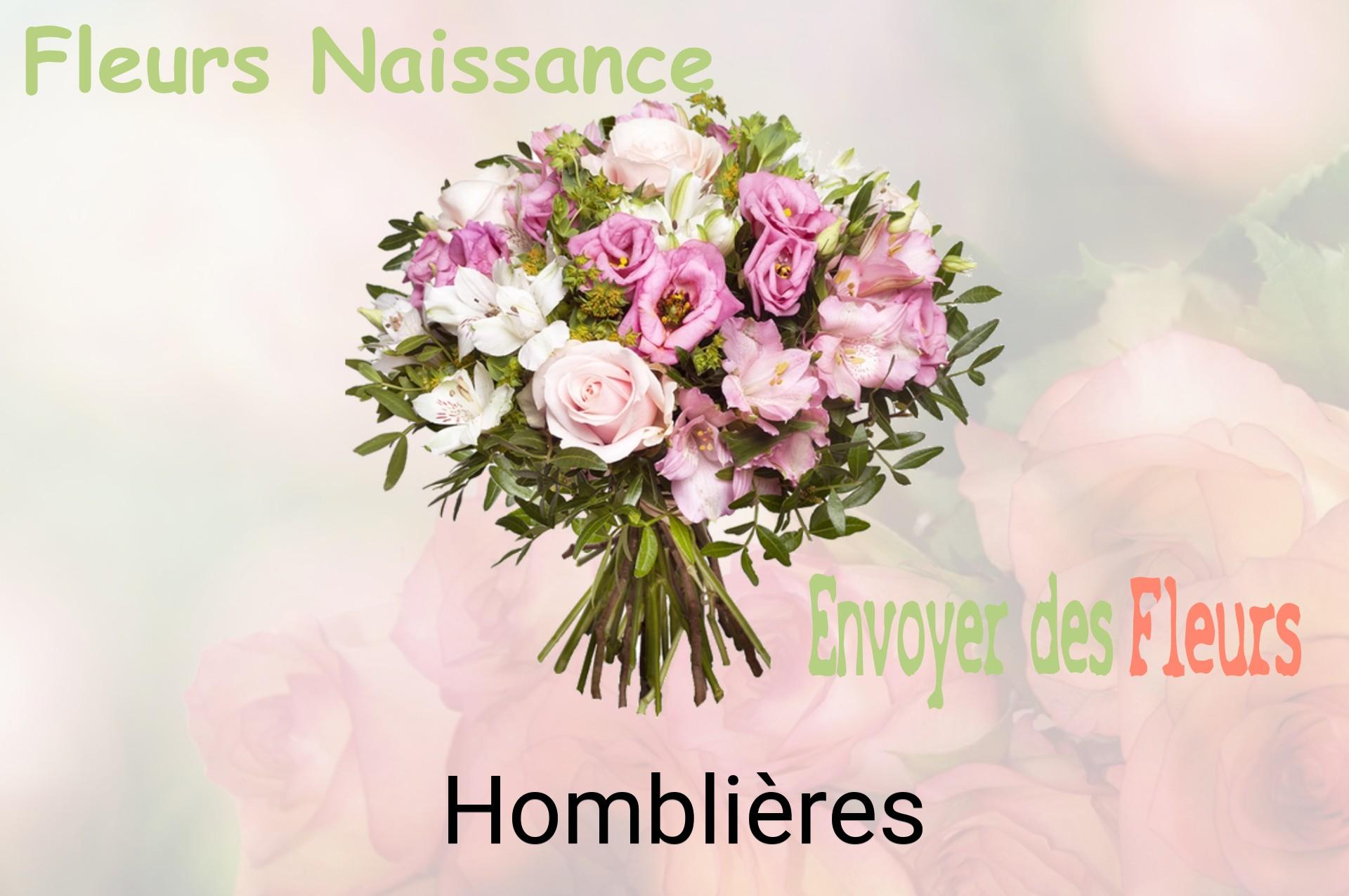 Bouquet de fleurs de naissance livré à Homblières