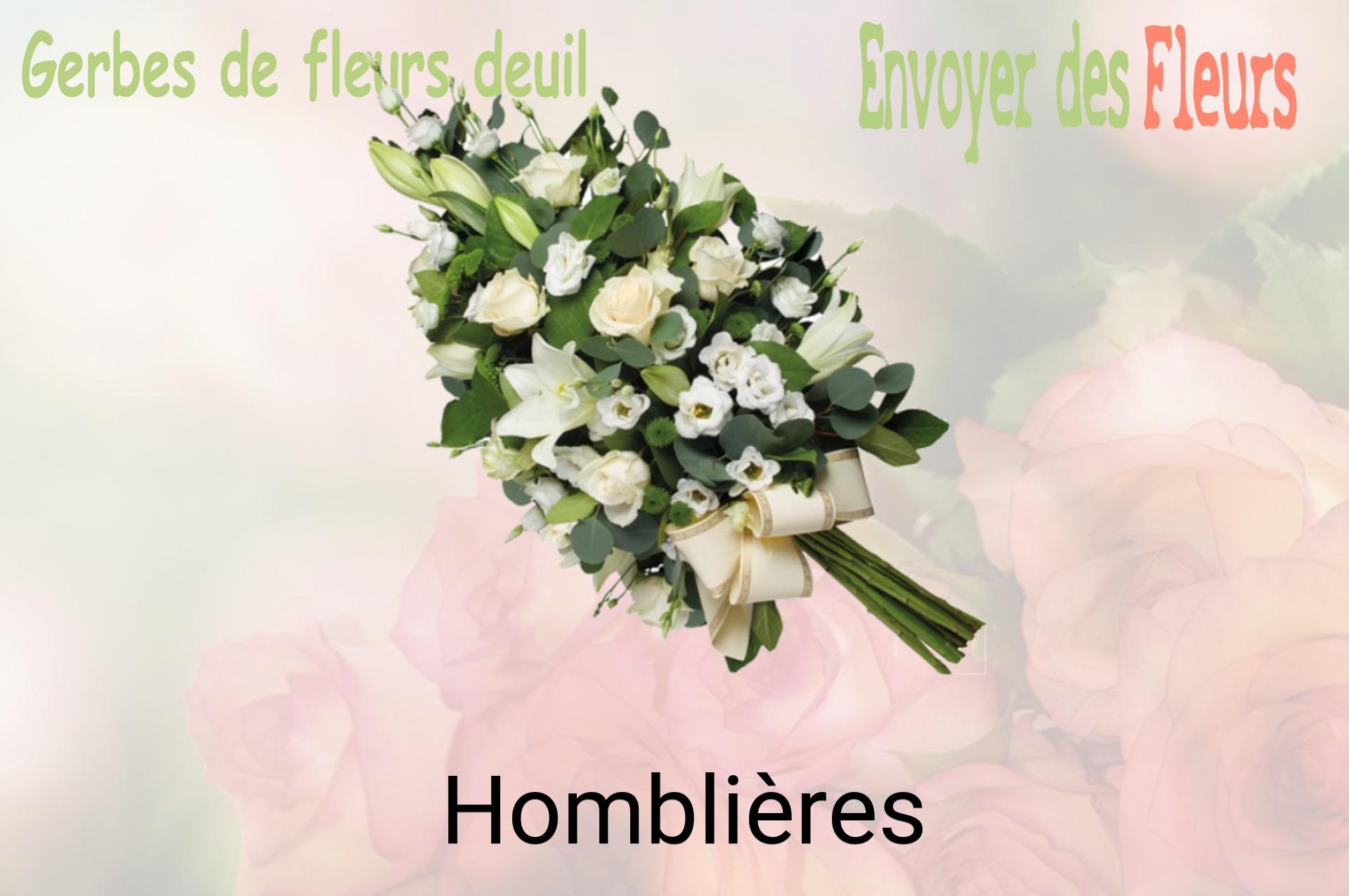 Gerbe de fleurs de deuil livrée à Homblières
